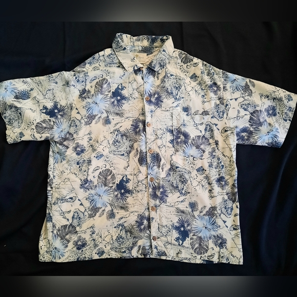 Island Shores Washable 100% Silk, Hawaiian Button Shirt, Men's Size XL - Picture 3 of 12